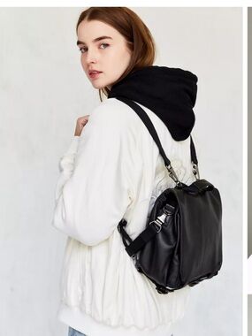 Urban Outfitters Hazel Black Leather  Backpack By State Bags